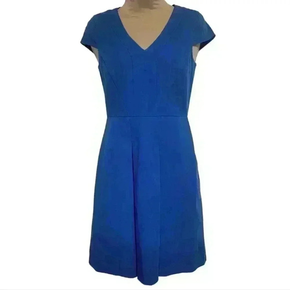 Brooks Brothers Blue Cotton Sleeveless Career Sheath Dress Size 2